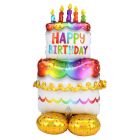 PALLONCINO AIRLOONZ TORTA HAPPY BIRTHDAY RAINBOW