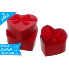 SET SCATOLE CUORE ROSSO CON FIOCCHETTO PZ.3 LV