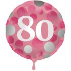 PALLONCINO MYLAR 18"/45CM GLOSSY PINK 80 ANNI