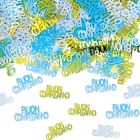 CORIANDOLI DECORATIVI BUON COMPLEANNO CHIC CELESTE