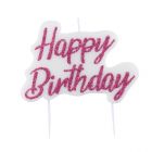 CANDELINA TOPPER HAPPY BIRTHDAY FUCSIA GLITTER