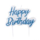 CANDELINA TOPPER HAPPY BIRTHDAY BLU GLITTER