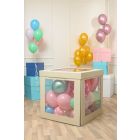 BOX SURPRISE TRASPARENTE PER PALLONCINI JUMBO 70X70X70CM