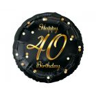 PALLONCINO MYLAR 18" HAPPY 40 BLACK