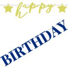 FESTONE HAPPY BIRTHDAY METAL BLU/ORO 54596