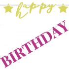 FESTONE HAPPY BIRTHDAY METAL ROSA/ORO 54597