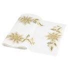 RUNNER IN TESSUTO BIANCO CON DECORI ORO