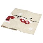 RUNNER STOFFA ECRU RICAMO CHRISTMAS