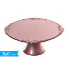 ALZATINA IN PLASTICA ROSA GOLD BORDINO DECORATO 31CM