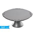 ALZATINA IN PLASTICA ARGENTO BORDINO DECORATO 31CM