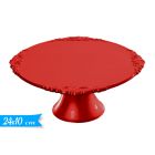 ALZATINA IN PLASTICA ROSSA BORDINO DECORATO 24CM