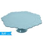 ALZATINA IN PLASTICA SMERLETTATA CELESTE 31CM