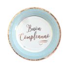 PIATTO G. BUON COMPLEANNO CHIC CELESTE PZ.8