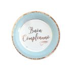 PIATTO P. BUON COMPLEANNO CHIC CELESTE PZ.8