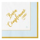 TOVAGLIOLO BUON COMPLEANNO CHIC CELESTE 33X33