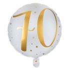 PALLONCINO MYLAR 18" WHITE & GOLD 70TH