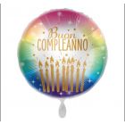 PALLONCINO DF MYLAR BUON COMPLEANNO COLOURS