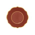 PIATTINI LIBERTY ROSSO CON BORDO ORO 21CM PZ.8