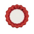 PIATTI FONDI LIBERTY BIANCO CON BORDO ROSSO METAL 24CM PZ.8