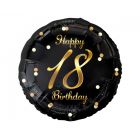 PALLONCINO MYLAR 18" HAPPY 18 BLACK