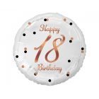 PALLONCINO MYLAR 18" HAPPY 18 ROSE GOLD