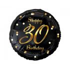 PALLONCINO MYLAR 18" HAPPY 30 BLACK