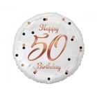 PALLONCINO MYLAR 18" HAPPY 50 ROSA GOLD