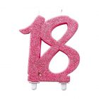 CANDELINA NUMERICA GLITTER ROSA N.18