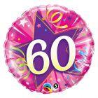FOIL 60 ANNI ROSA 18"