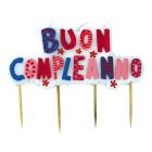 CANDELINA PICKS BUON COMPLEANNO MULTI ROSA PZ. 1