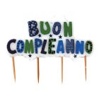 CANDELINA PICKS BUON COMPLEANNO MULTI CELESTE PZ. 1