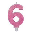 CANDELINA NUMERICA SWEETY GLITTER N.6