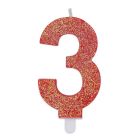 CANDELINA NUMERICA SWEETY GLITTER N.3