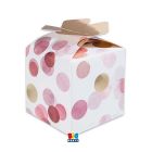 SCATOLINE CUBETTO FIOCCO CORIANDOLI ROSA 5x7x5cm PZ.25