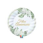 PIATTI FELICE ANNIVERSARIO EUCALIPTO 20CM PZ.6 76190