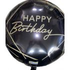 PALLONCINO MYLAR 18" HAPPY BIRTHDAY BLACK