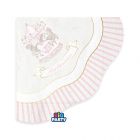 16 TOVAGLIOLI  33x33 cm Battesimo Carillon Rosa
