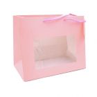 SHOPPER ROSA CON FINESTRA TRASPARENTE 24x14xh19.5cm 10PZ