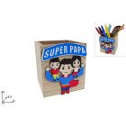 PORTAPENNE IN LEGNO "SUPER PAPA'