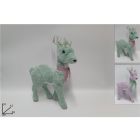 RENNA NATALIZIA VERDE E ROSA 51CM 