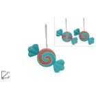 APPENDINO CARAMELLA IN VELLUTO ROSA E VERDE 18CM 