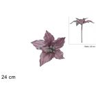 STELO FIORE NATALIZIO ROSA 20CM