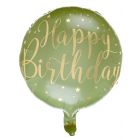 PALLONCINO MYLAR 18" HAPPY BIRTHDAY GREEN OLIVE