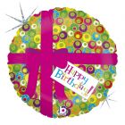 PALLONCINO MYLAR HAPPY BIRTHDAY FIOCCO REGALO