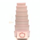 SET SCATOLE RETTANGOLARI ROSA PASTELLO STRIPES