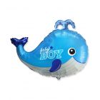 PALLONCINO MYLAR SUPERSHAPE 36" BALENA BABY BOY