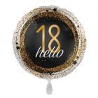 PALLONCINO MYLAR HELLO 18 GOLD & BLACK
