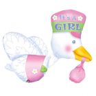 PALLONCINO MYLAR SUPERSHAPE CICOGNA IT'S A GIRL
