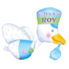 PALLONCINO MYLAR SUPERSHAPE CICOGNA IT'S A BOY