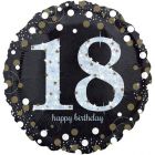 PALLONCINO MYLAR 18 NERO E AREGNTO 18inch.